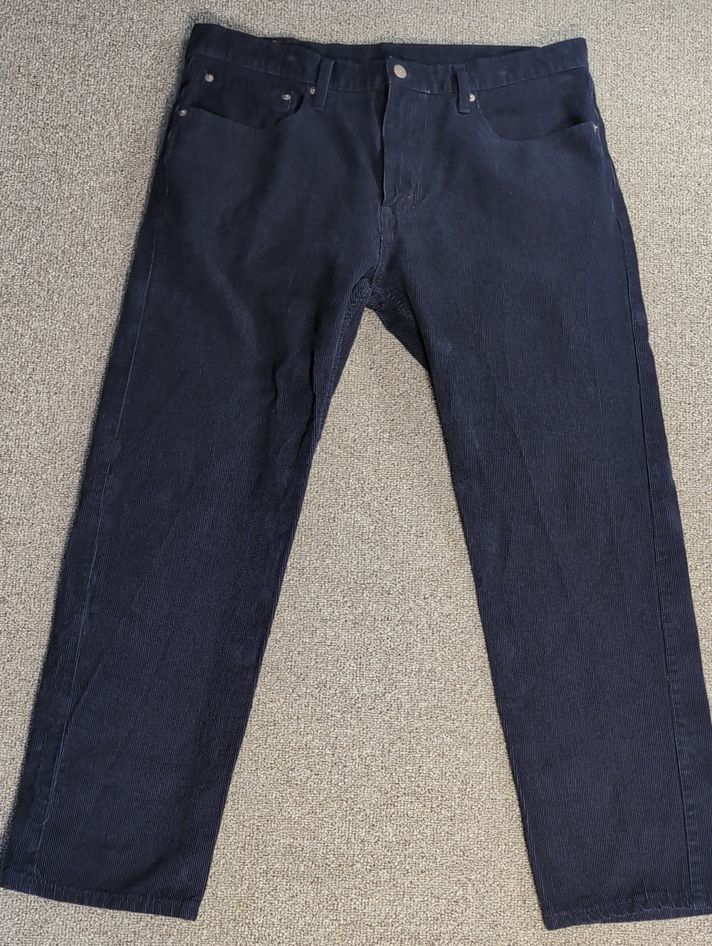 Levi's 502 Regular Taper Corduroy Pants Midnight Navy Blue Size 36x30